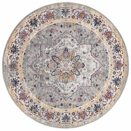 Safavieh 6 ft. 7 in. x 6 ft. 7 in. Evoke Round Power-Loomed Rug Gray EVK288F-7R